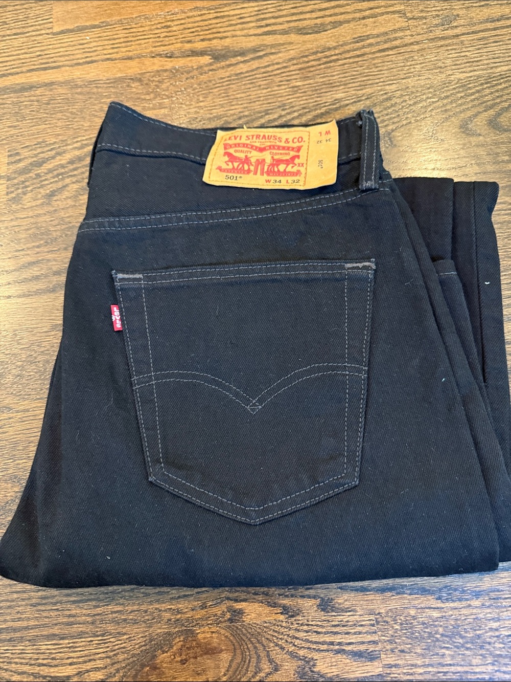 Levi's Black Men's 501 Classic Straight Jeans 34x32
